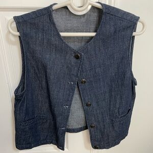 Denim Button-Up Vest